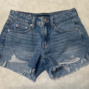 Aeropostale Blue Distressed Jean Shorts